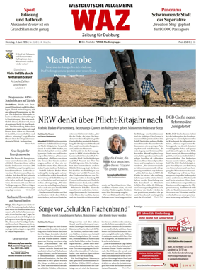 Cover of Westdeutsche Allgemeine Zeitung (Duisburg)