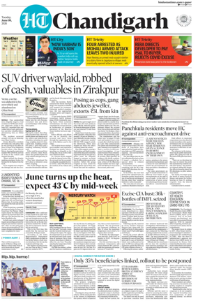 Cover of Hindustan Times (Chandigarh) - Live