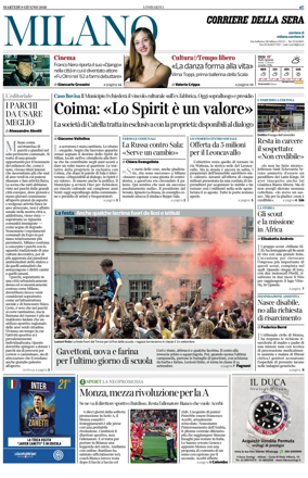Cover of Corriere della Sera (Milano)