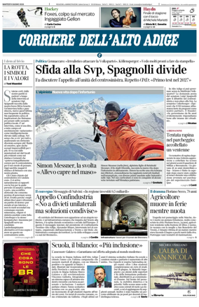 Cover of Corriere dell'Alto Adige