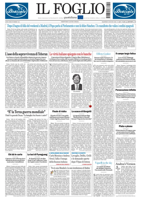 Cover of Il Foglio Quotidiano
