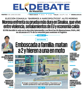 Cover of El Debate de Mazatlan