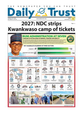 Cover of Daily Trust