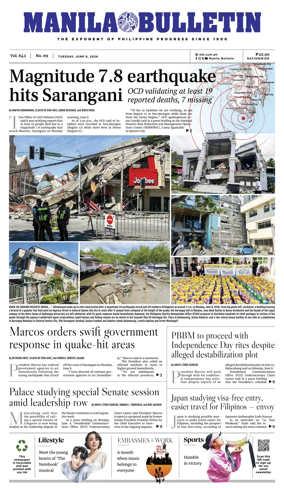 Cover of Manila Bulletin