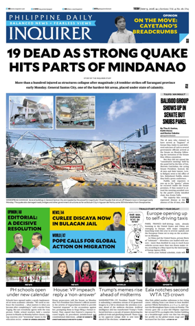 Cover of Philippine Daily Inquirer