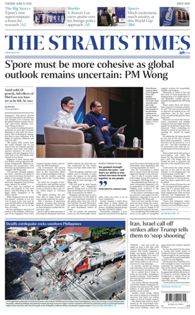 Cover of The Straits Times
