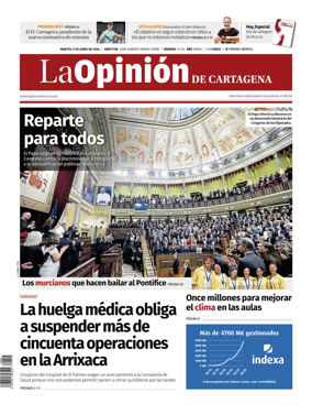 Cover of La Opinion de Murcia (Cartagena)
