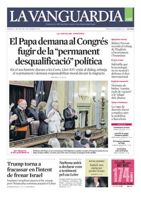 Cover of La Vanguardia (Catala)