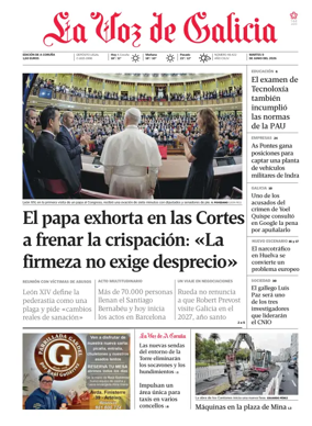 Cover of La Voz de Galicia (A Coruna)