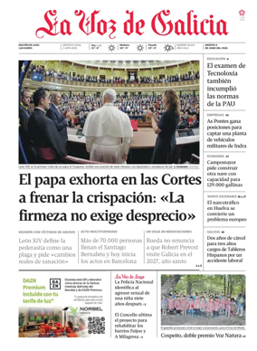 Cover of La Voz de Galicia (Lugo)