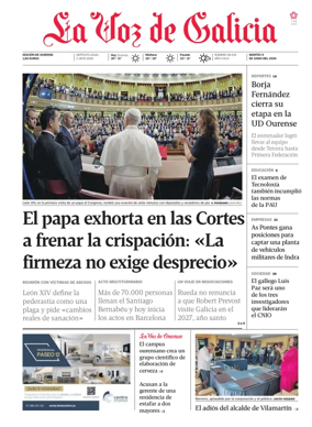 Cover of La Voz de Galicia (Ourense)