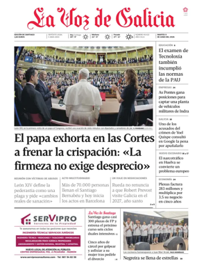 Cover of La Voz de Galicia (Santiago)