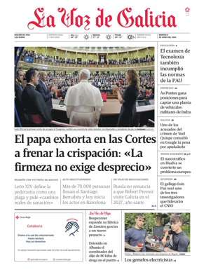 Cover of La Voz de Galicia (Vigo)
