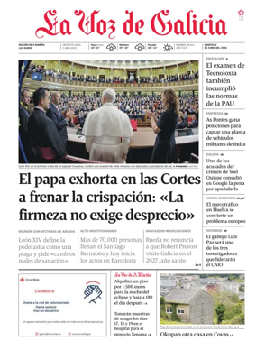 Cover of La Voz de Galicia (Viveiro)