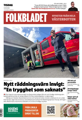 Cover of Folkbladet Vasterbotten