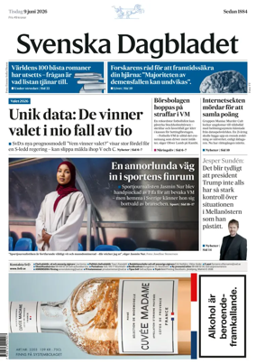 Cover of Svenska Dagbladet