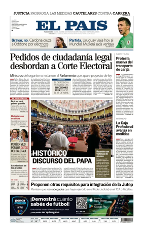 Cover of El Pais (Uruguay)