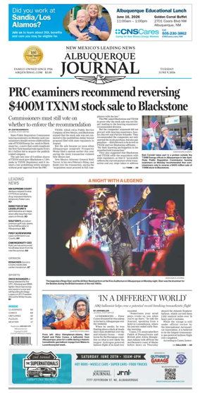 Cover of Albuquerque Journal