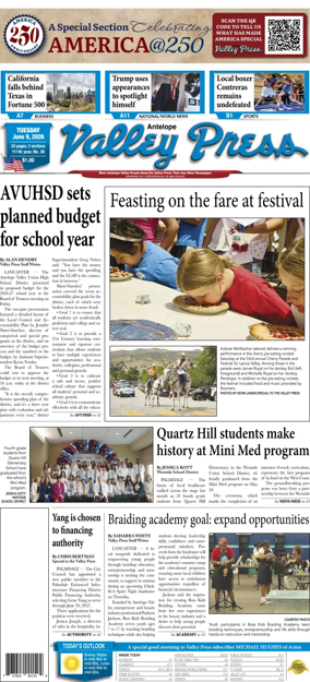 Cover of Antelope Valley Press