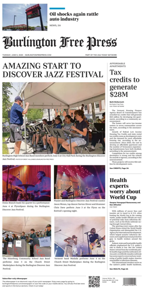 Cover of Burlington Free Press