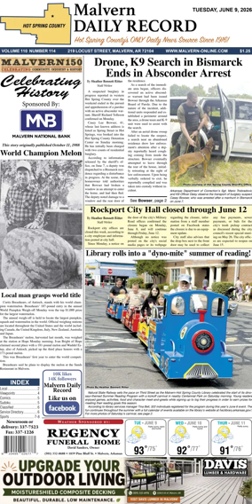 Cover of Malvern Daily Record