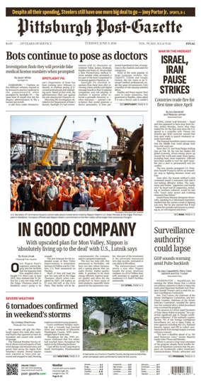 Cover of Pittsburgh Post-Gazette