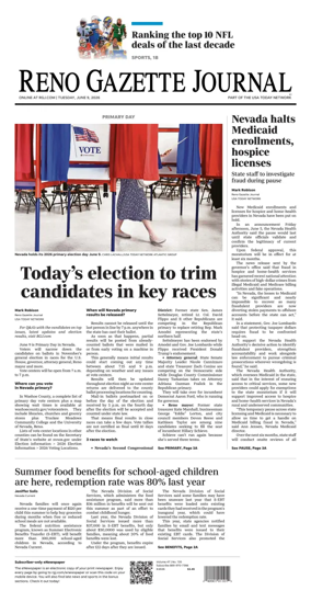 Cover of Reno Gazette Journal