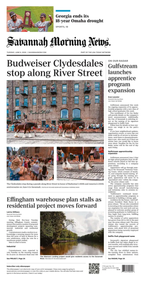 Cover of Savannah Morning News