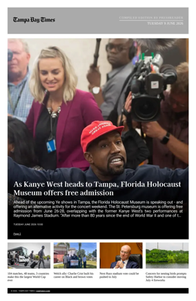 Cover of Tampa Bay Times TFP