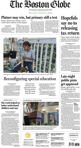 Cover of The Boston Globe