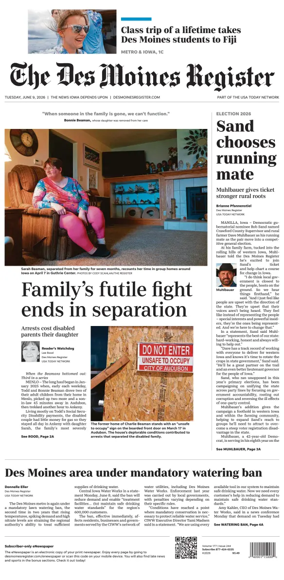 Cover of The Des Moines Register