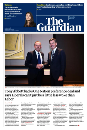 Cover of The Guardian Australia