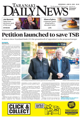 Cover of Taranaki Daily News