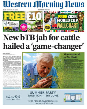 Cover of Western Morning News