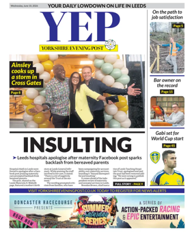 Cover of Yorkshire Evening Post
