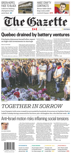Cover of Montreal Gazette
