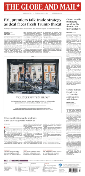 Cover of The Globe and Mail (Alberta Edition)