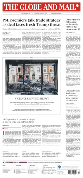 Cover of The Globe and Mail (Ontario Edition)