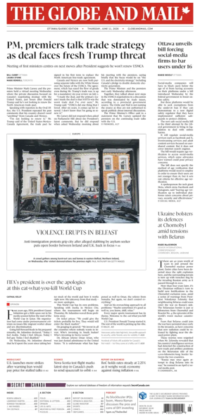 Cover of The Globe and Mail (Ottawa/Quebec Edition)