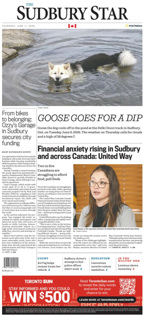 Cover of The Sudbury Star