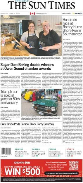Cover of The Sun Times (Owen Sound)