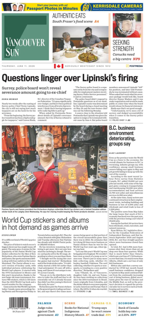 Cover of Vancouver Sun