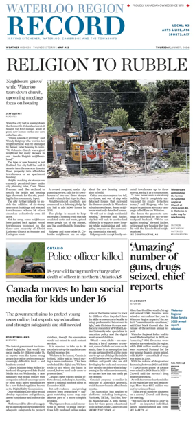 Cover of Waterloo Region Record