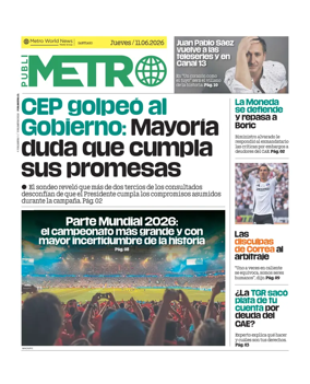 Cover of Publimetro Chile