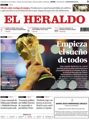 Cover of El Heraldo (Colombia)