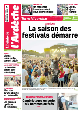Cover of L'Hebdo de l'Ardeche – edition centre