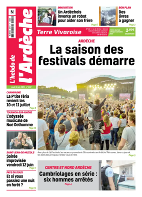 Cover of L'Hebdo de l'Ardeche – edition Nord