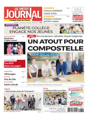 Cover of Le Petit Journal - L'hebdo local de l'Aude