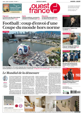 Cover of Ouest France (Angers / Segre)