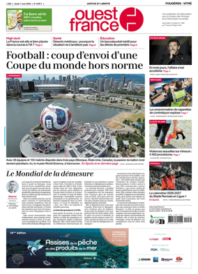 Cover of Ouest-France (Fougeres Vitre)